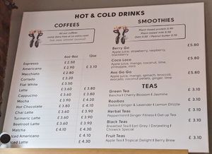 Beverage Menu at Parlé Pantry in West London