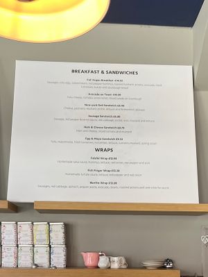 One menu  at Parlé Pantry in West London
