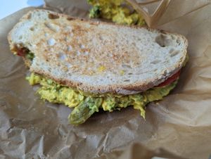 Egg and mayo vegan sandwich at Parlé Pantry in West London