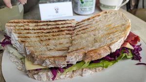 Pastrami sandwich (can be improved) at Parlé Pantry in West London