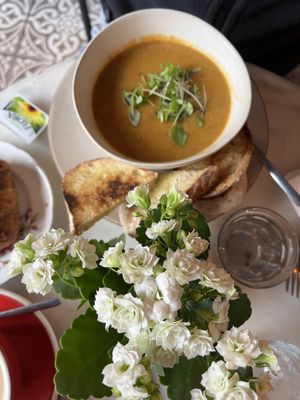 Red lentil soup  at Parlé Pantry in West London