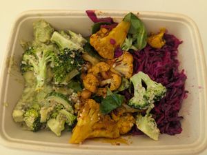 Sadly, the salad got really bad - it's basically raw broccoli stalks... at Parlé Pantry in West London