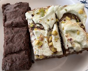 Brownie and carrot cake  at Parlé Pantry in West London