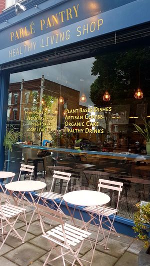 Outside at Parlé Pantry in West London