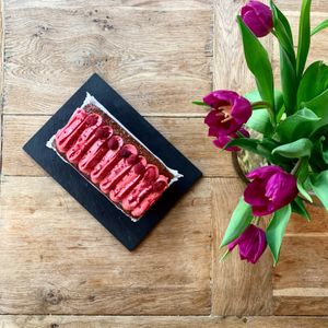 Vegan Passion Fruit and Raspberry Cake at Parlé Pantry in West London