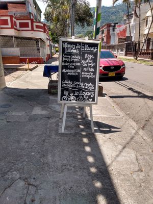Sign out front at Govinda's in Ibague
