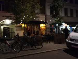 Outdoor tables during the night in Opopoppa. at Opopoppa in Malmo