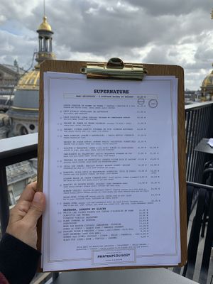 Menu. Some vegan options at Supernature in Paris