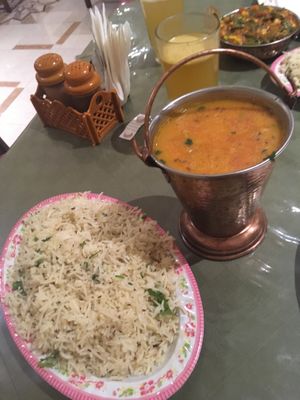Dal fry and jeera rice at Govindas - Ganjoni in Mombasa