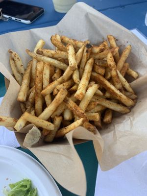 Large seasoned fries, $10 at Tween the Tides in Provincetown