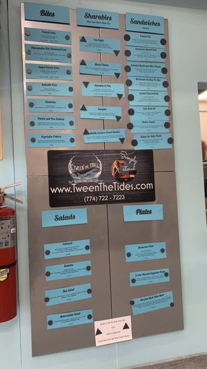 Menu at Tween the Tides in Provincetown