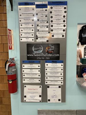 Menu at Tween the Tides in Provincetown