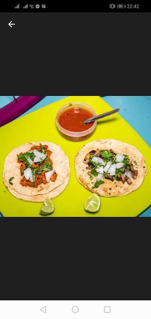 Tacos at La Bicla Vegana in San Luis Potosi