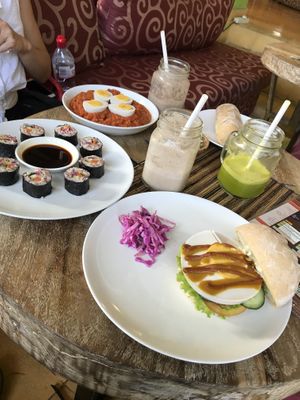 Makis, Shakshuka, Sunny Side up Sandwich at Earth Cafe and Market in Canggu