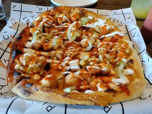 Excellent buffalo tofu pizza at Plant City in Providence