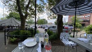 Lovely outdoor seating at New Burger  at Plant City in Providence