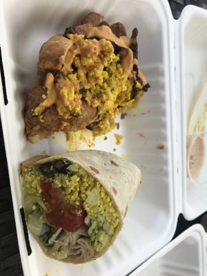 Better than it appears!! Burrito and croissant sandwich  at Plant City in Providence