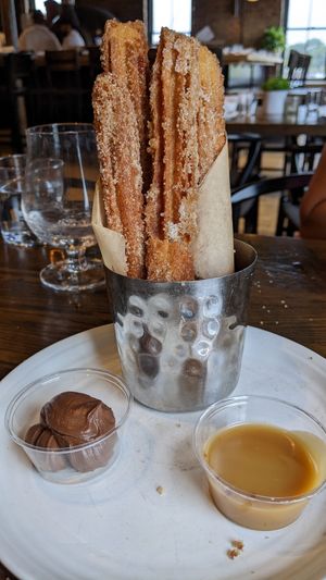Churros with chocolate and dulce leche at Plant City in Providence