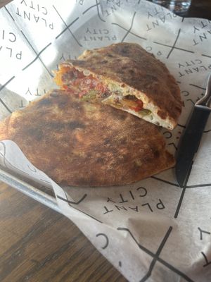 Sausage calzone at Double Zero   at Plant City in Providence