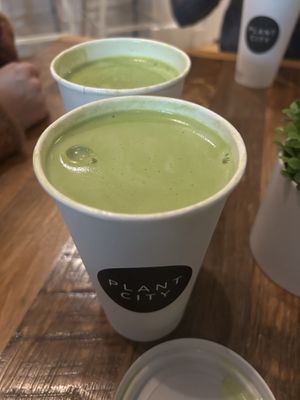 Matcha latte at Plant City in Providence