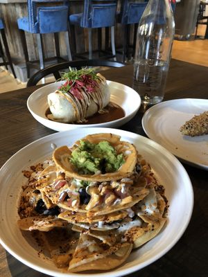 Delicious nachos and a burrito! at Plant City in Providence