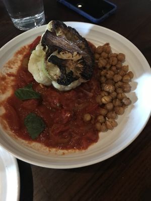 Pizziola (roasted cauliflower and garbanzo beans at Plant City in Providence