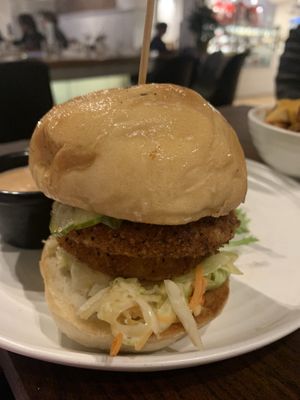 Tofu chicken sandwich AMAZING at Plant City in Providence