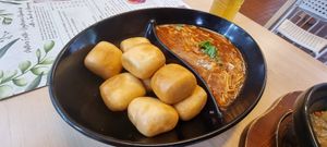 Spicy crabmeat sauce wif golden pillow at Food in The Woods 小树林 in Northeast Singapore