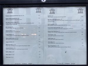 Menu at Y Banc in Porthmadog