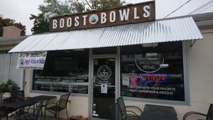 Front door and street view at Boost Bowls in Bethel