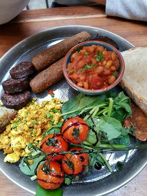 English breakfast at Indigo Greens - Duke St Market in Liverpool
