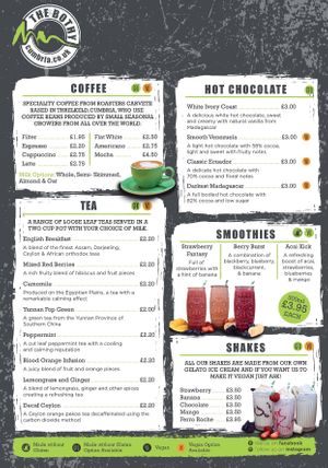 The Bothy Cumbria Ltd - Menu at The Bothy in Kirkby Stephen