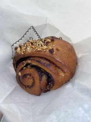 Brioche with chocolate and nuts  at Piekarnia Aromat in Warsaw