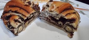 Chocolate hazelnut pastry at Piekarnia Aromat in Warsaw