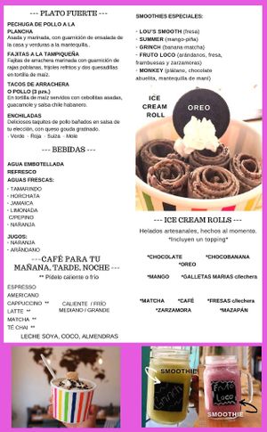 Menú  at Meriland in Merida