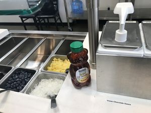 Vegan chocolate sauce! at Natural Yogurt Selections in Anchorage