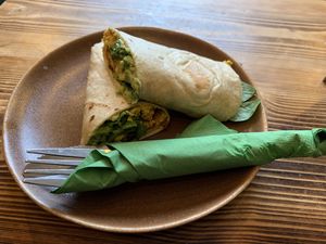 Big breakfast wrap  at Sacred Space in Hebden Bridge