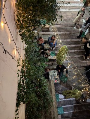street side seating area at Yiasemi in Athens