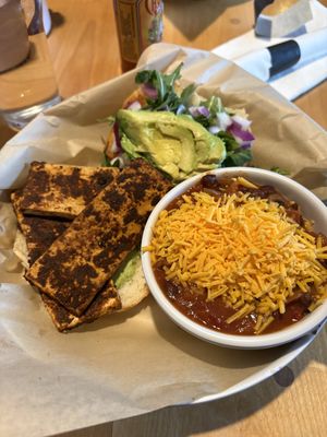 Peruvian handheld with vegan chili  at Labyrinth Press Company in Jamestown