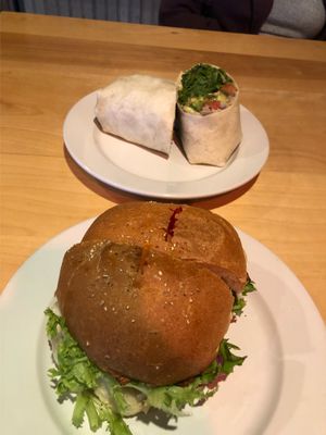 Two dishes at Labyrinth Press Company in Jamestown