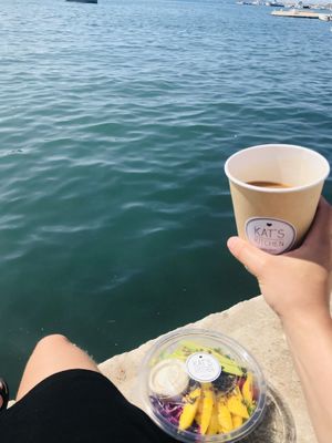 Mango & avo bowl + coffee  at Kat's Kitchen Grab'N'Go in Split