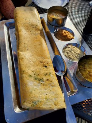 Onion Dosa - absolutely delicious! at Masala Spice in Goleta