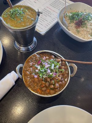 Lentil Dal and chickpea masala   at Masala Spice in Goleta