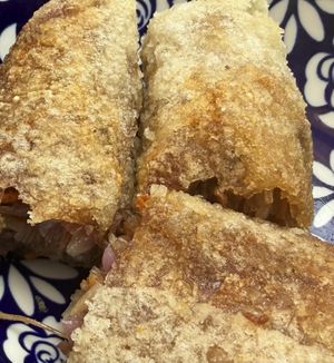 Vegie spring rolls - thick with stuffing and delicious   at Pholklore in Torquay