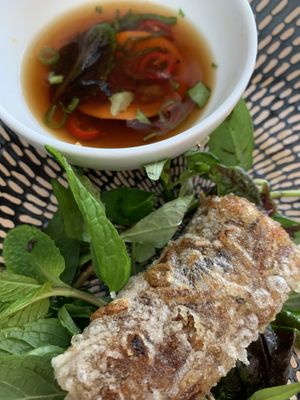 Gluten-free veg spring rolls (actually 4 per serve)! at Pholklore in Torquay