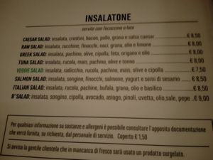 Salads at B'Corner in Pescara