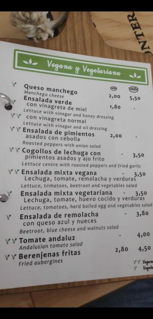 Menu (1) at Bar Canijo in Algodonales