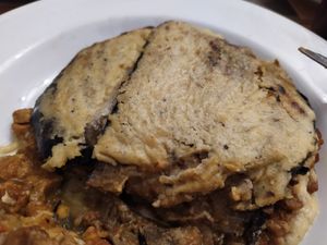 Musaka de berenjena at Bar Canijo in Algodonales