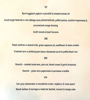 Valentines Day Degustation Menu 2023 at Ballard's in Thornbury