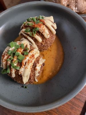Lemon ricotta arancini   at Ballard's in Thornbury